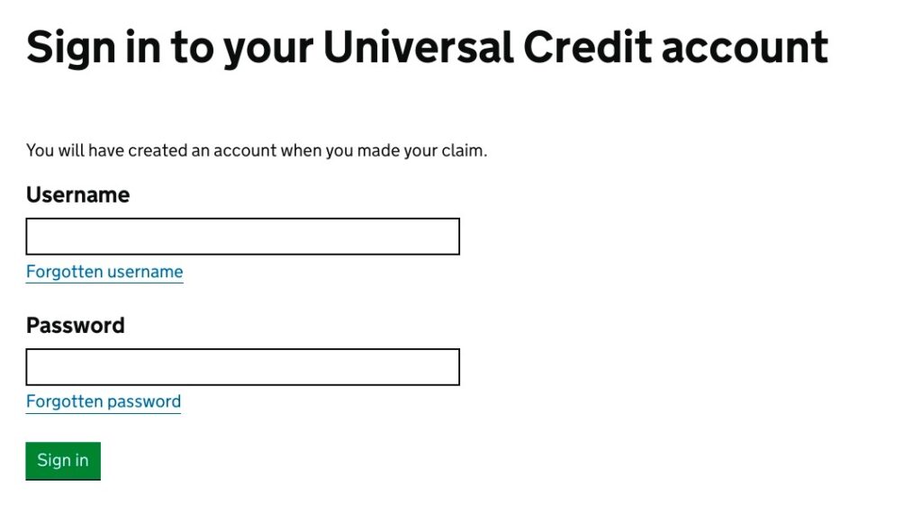 Universal Credit login