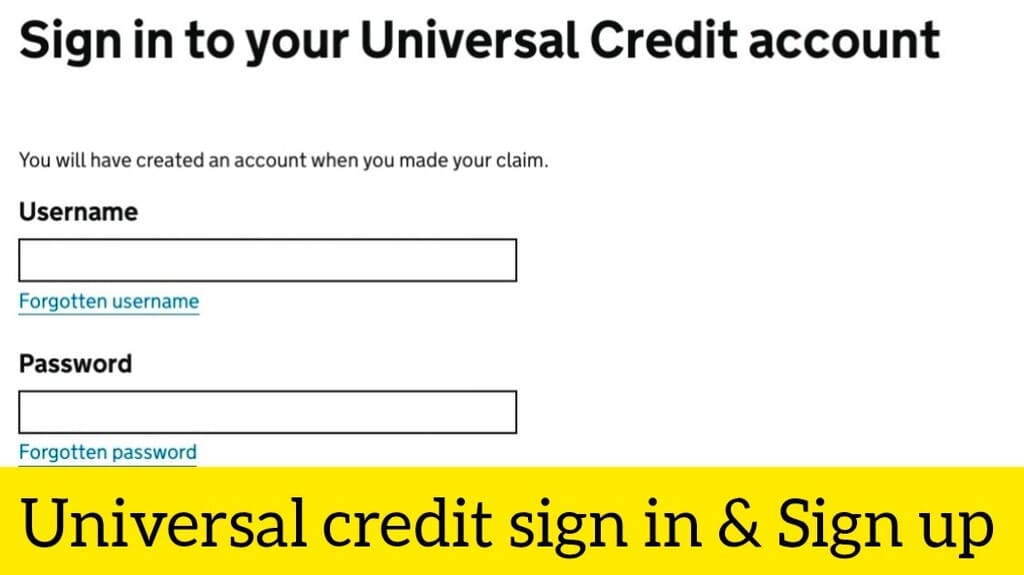 Sign in universal credit 